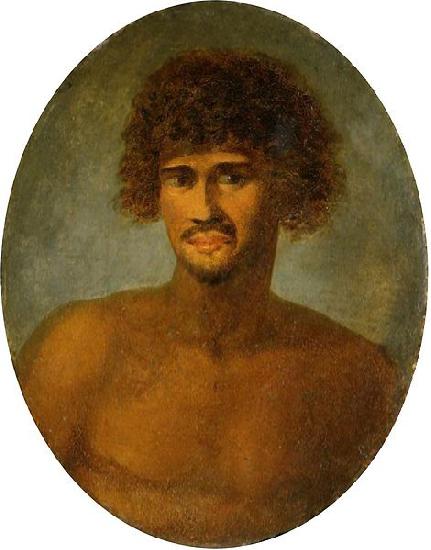 John Webber Head and shoulders portrait of a young Tahitian male oil painting image